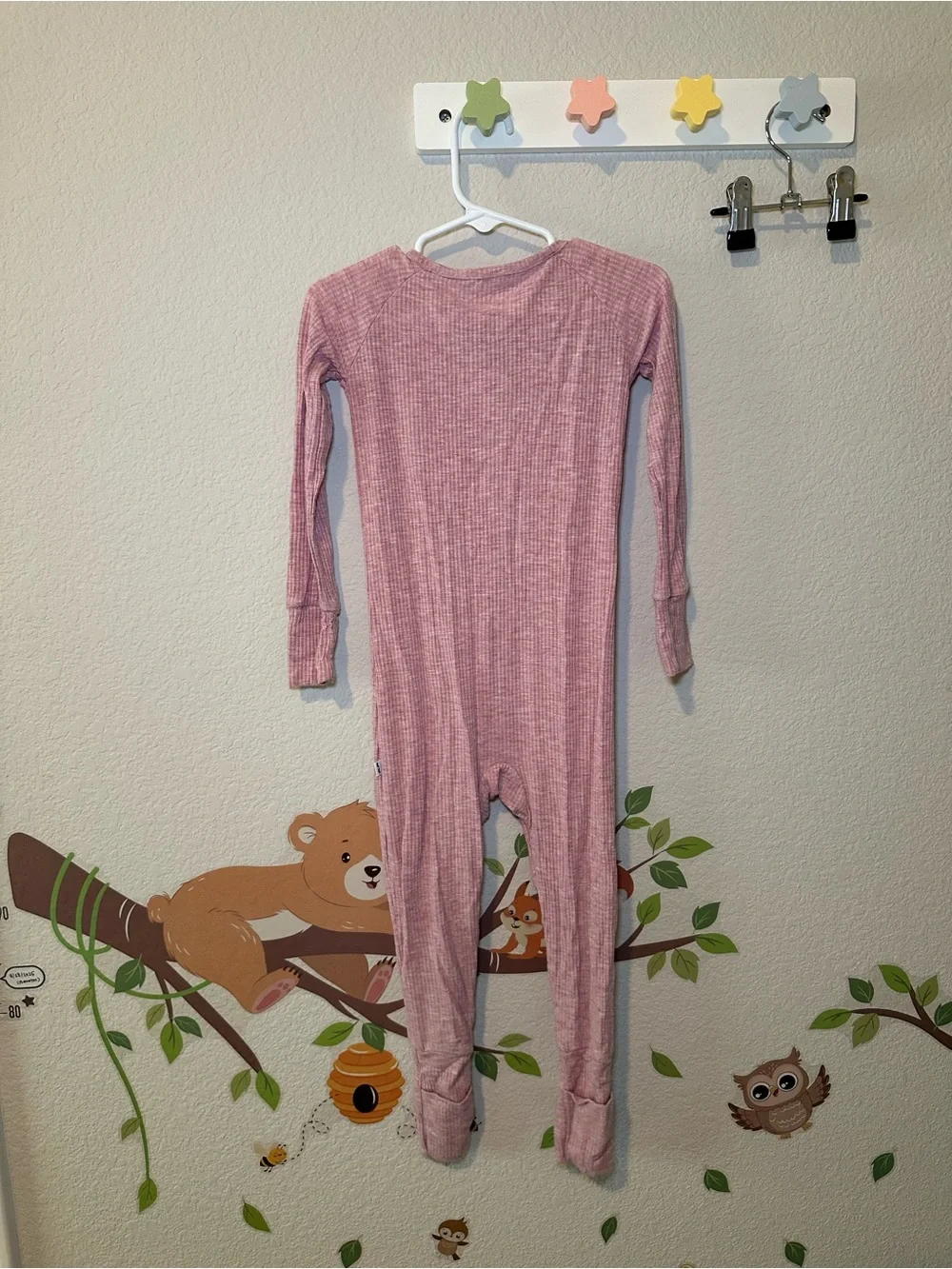 little sleepies Heathered pink Ribbed Zippy Size 2T  Like new